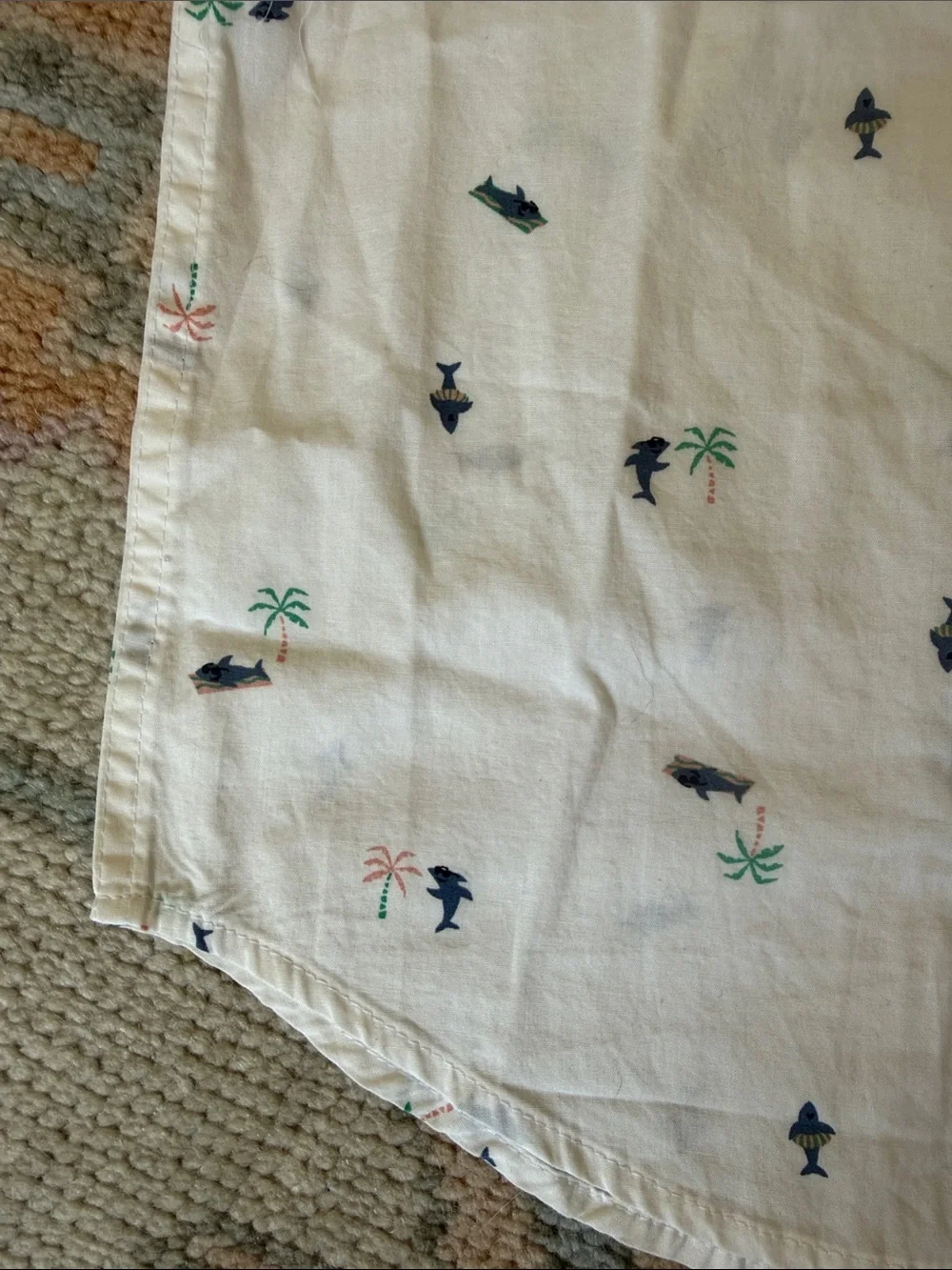 GAP White Short-Sleeve Button-Down with Palm & Shark Boys 5